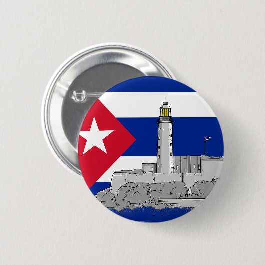 Morro Castle in Havana Ronde Button 5,7 Cm (Voorkant /achterkant)