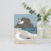 Morro Rock Bay Central California Beach Seagulls Briefkaart (Staand voorkant)
