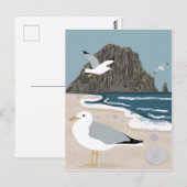 Morro Rock Bay Central California Beach Seagulls Briefkaart (Voorkant / Achterkant)