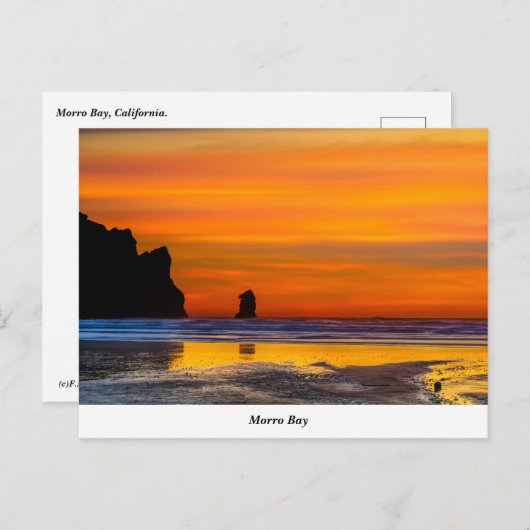 Morro Rock Beach Briefkaart (Voorkant / Achterkant)