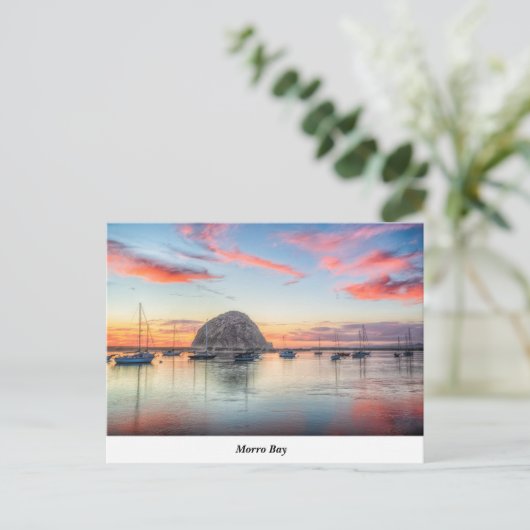 Morro Rock bij Dusk Briefkaart (Staand voorkant)