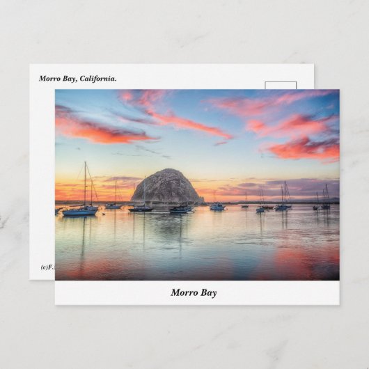 Morro Rock bij Dusk Briefkaart (Voorkant / Achterkant)