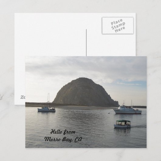 Morro Rock bij Morro Bay, CA Briefkaart (Voorkant / Achterkant)