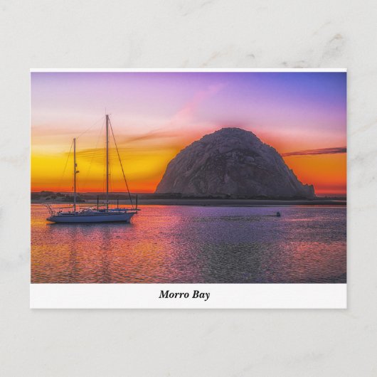 Morro Rock bij Sunset Briefkaart (Voorkant)