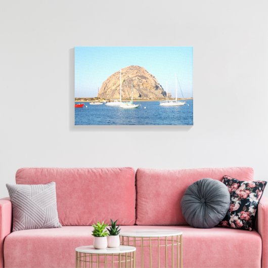 Morro Rock, Californië Canvas Afdruk (Insitu (Woonkamer))