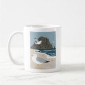 Morro Rock Central California Illustration Seagull Koffiemok (Links)