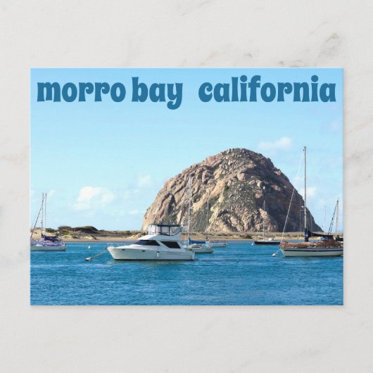 Morro Rock Harbour California Travel Briefkaart (Voorkant)