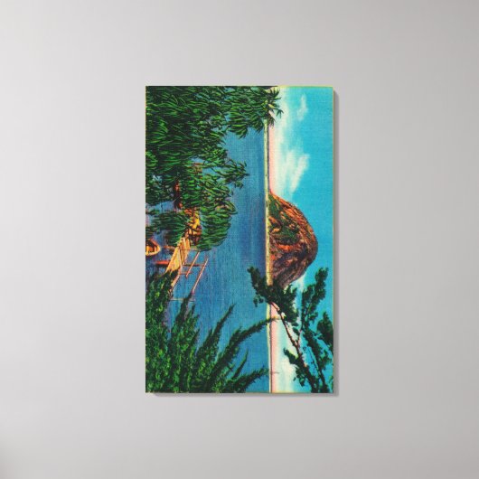 Morro Rock in San Luis Obispo County Canvas Afdruk (Voorkant)