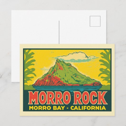 Morro Rock Morro Bay Californië Briefkaart (Voorkant / Achterkant)