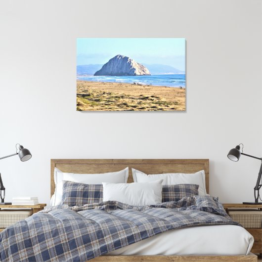 Morro Rock, Morro Bay, Californië Canvas Afdruk (Insitu (Slaapkamer))