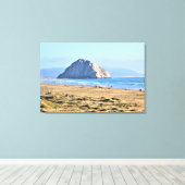 Morro Rock, Morro Bay, Californië Canvas Afdruk (Insitu (Houten vloer))