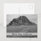 Morro Rock, Morro Bay in zwart-wit Briefkaart (Voorkant / Achterkant)