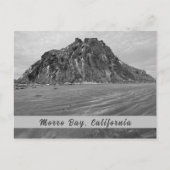 Morro Rock, Morro Bay in zwart-wit Briefkaart (Voorkant)