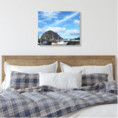 Morro Rock, Vist Boats en de Embarcadero Canvas Afdruk (Insitu (Slaapkamer))