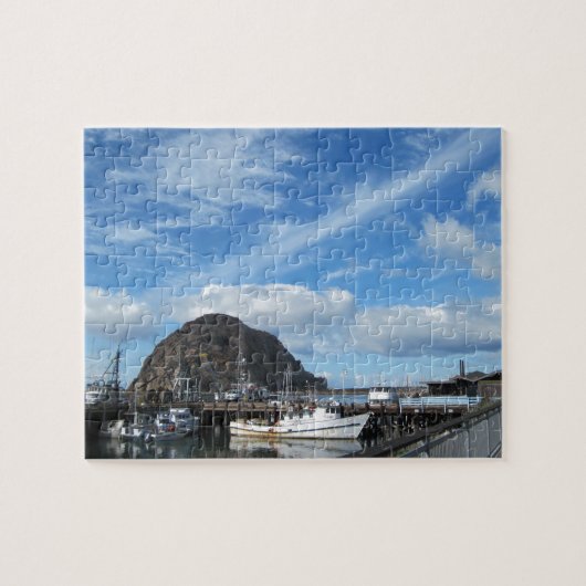 Morro Rock, Vist Boats en de Embarcadero Legpuzzel (Horizontaal)