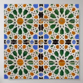 Morrocan Moorish Mosaic Pattern Poster (Voorkant)