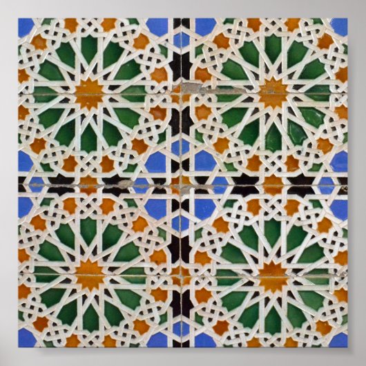 Morrocan Moorish Mosaic Pattern Poster (Voorkant)