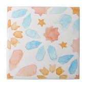 Morrocan waterverf roze blauw tegeltje (Voorkant)