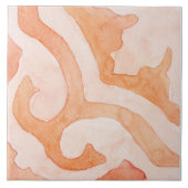 Morrocan waterverf sinaasappel tegeltje (Voorkant)