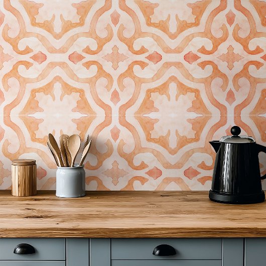 Morrocan waterverf sinaasappel tegeltje