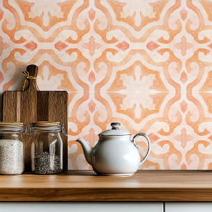 Morrocan waterverf sinaasappel tegeltje