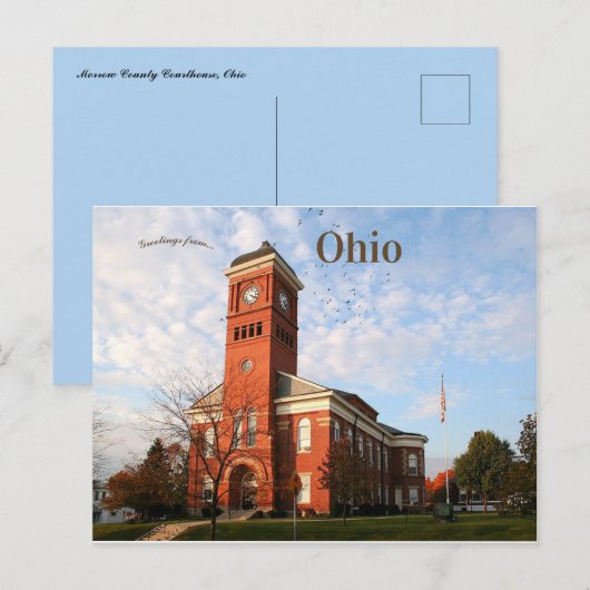 Morrow County Courthouse, Ohio, Verenigde Staten Briefkaart (Voorkant / Achterkant)