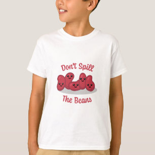 Mors de bonen niet! Leuke Bean Cartoon T-shirt