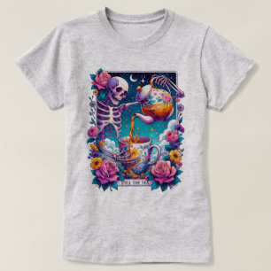 Mors The Tea Skeleton Tarot Kaart T-shirt