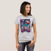 Mors The Tea Skeleton Tarot Kaart T-shirt (Voorkant volledig)