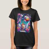 Mors The Tea Skeleton Tarot Kaart T-shirt (Voorkant)