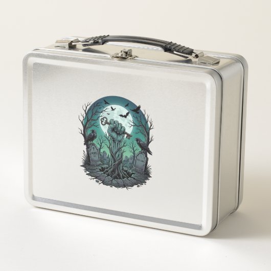 Mors Zombie Hand Skelet Sleutel Grafsteen Ravens H (Voorkant)