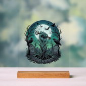 Mors Zombie Hand Skelet Sleutel Grafsteen Ravens H Acryl Bord (Neutraal)