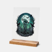 Mors Zombie Hand Skelet Sleutel Grafsteen Ravens H Acryl Bord (Hoek)