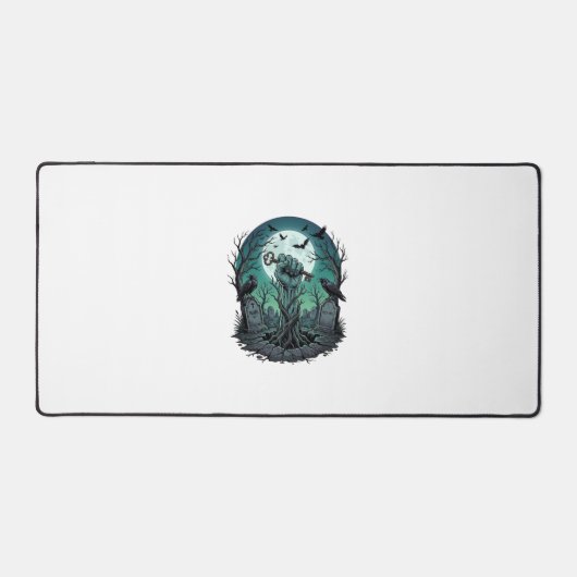 Mors Zombie Hand Skelet Sleutel Grafsteen Ravens H Bureaumat (Voorkant)