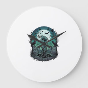 Mors Zombie Hand Skelet Sleutel Grafsteen Ravens H Grote Klok