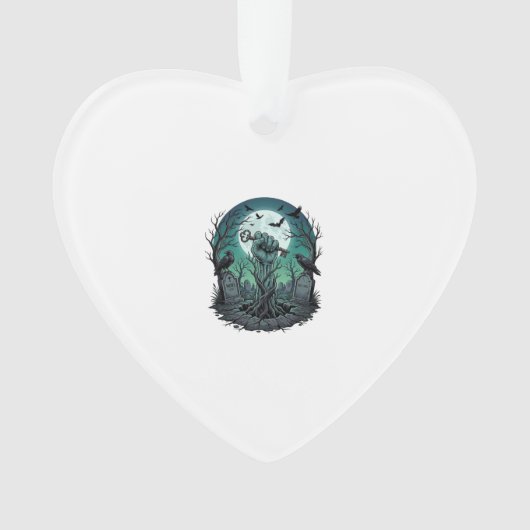 Mors Zombie Hand Skelet Sleutel Grafsteen Ravens H Ornament (voorkant)