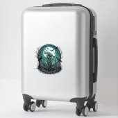 Mors Zombie Hand Skelet Sleutel Grafsteen Ravens H Sticker (Koffer)