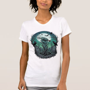 Mors Zombie Hand Skelet Sleutel Grafsteen Ravens H T-shirt
