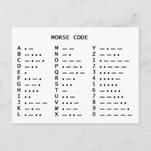 MORSCODE BRIEFKAART