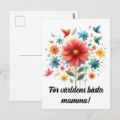 Morsdag. Blommor. Briefkaart (Voorkant / Achterkant)