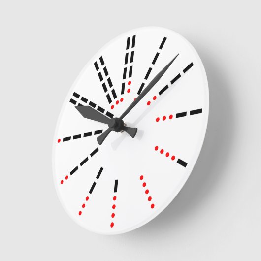 Morse Cod Clock Ronde Klok (Hoek)