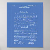 Morse Code 1848 Patent Art Blueprint Poster (Voorkant)