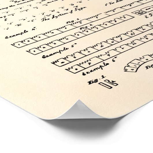 Morse Code 1848 Patent Art Old Peper Poster (Hoek)