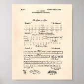 Morse Code 1848 Patent Art Old Peper Poster (Voorkant)