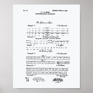 Morse Code 1848 Whitepaper over patenten Poster