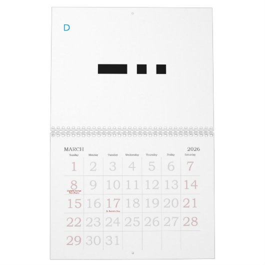 Morse Code 24-maanden alfabet Kalender (Mar 2026)