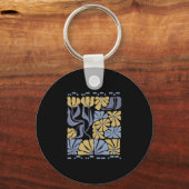 Morse Code 8647 Subtiele Anti Trump 86 47 Bloemige Sleutelhanger (Voorkant)