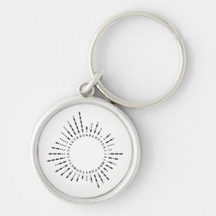 Morse Code Alfabet in Cirkel Sleutelhanger