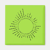 Morse Code Alfabet – Neon Lime Tech Magneet (Voorkant)