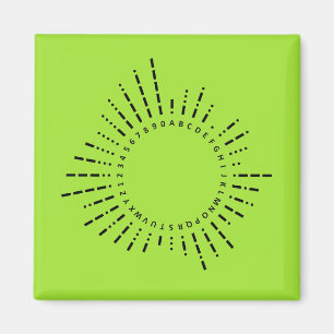 Morse Code Alfabet – Neon Lime Tech Magneet